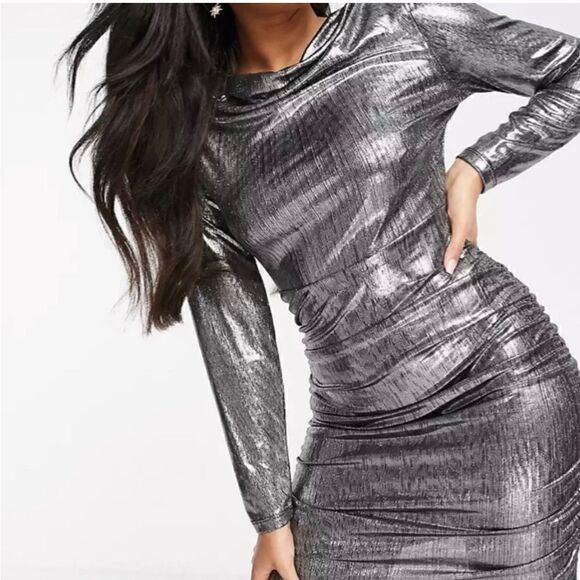 Dresses | Womens 4th & Reckless Silver Dress – Houston Size XS NWOT - Picture 4 of 11